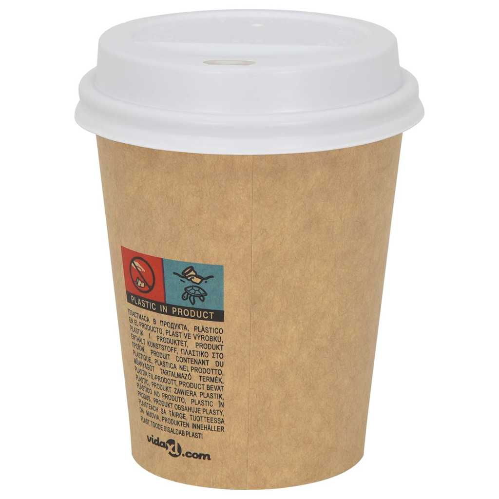 Paperiset Kahvikuppikannet Ø80 Mm 8Oz 1000 Kpl Valkoinen Muovi