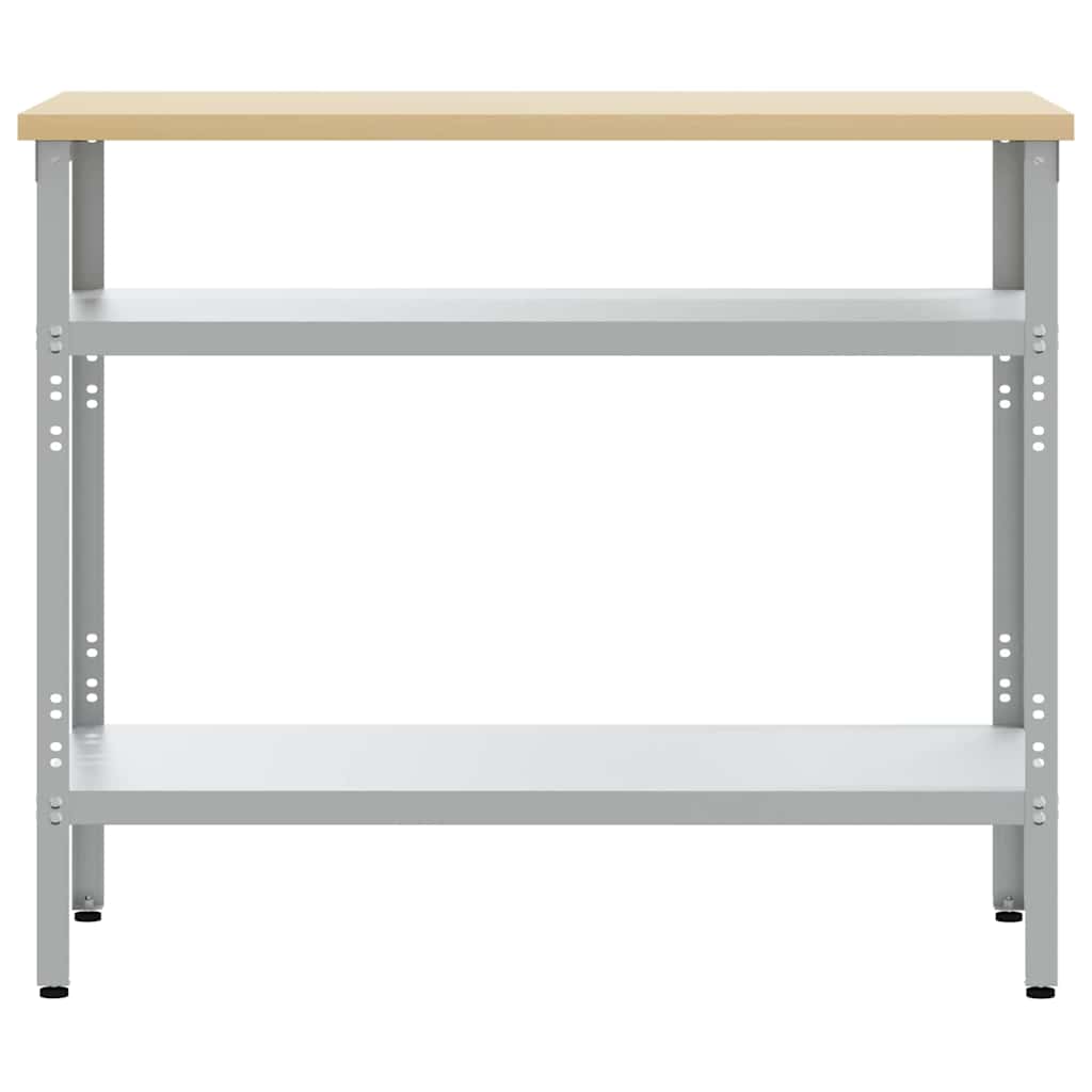 Työpöytä Hyllyllä Harmaa 100 X 55 X 85 Cm Jauhemaalattu Teräs