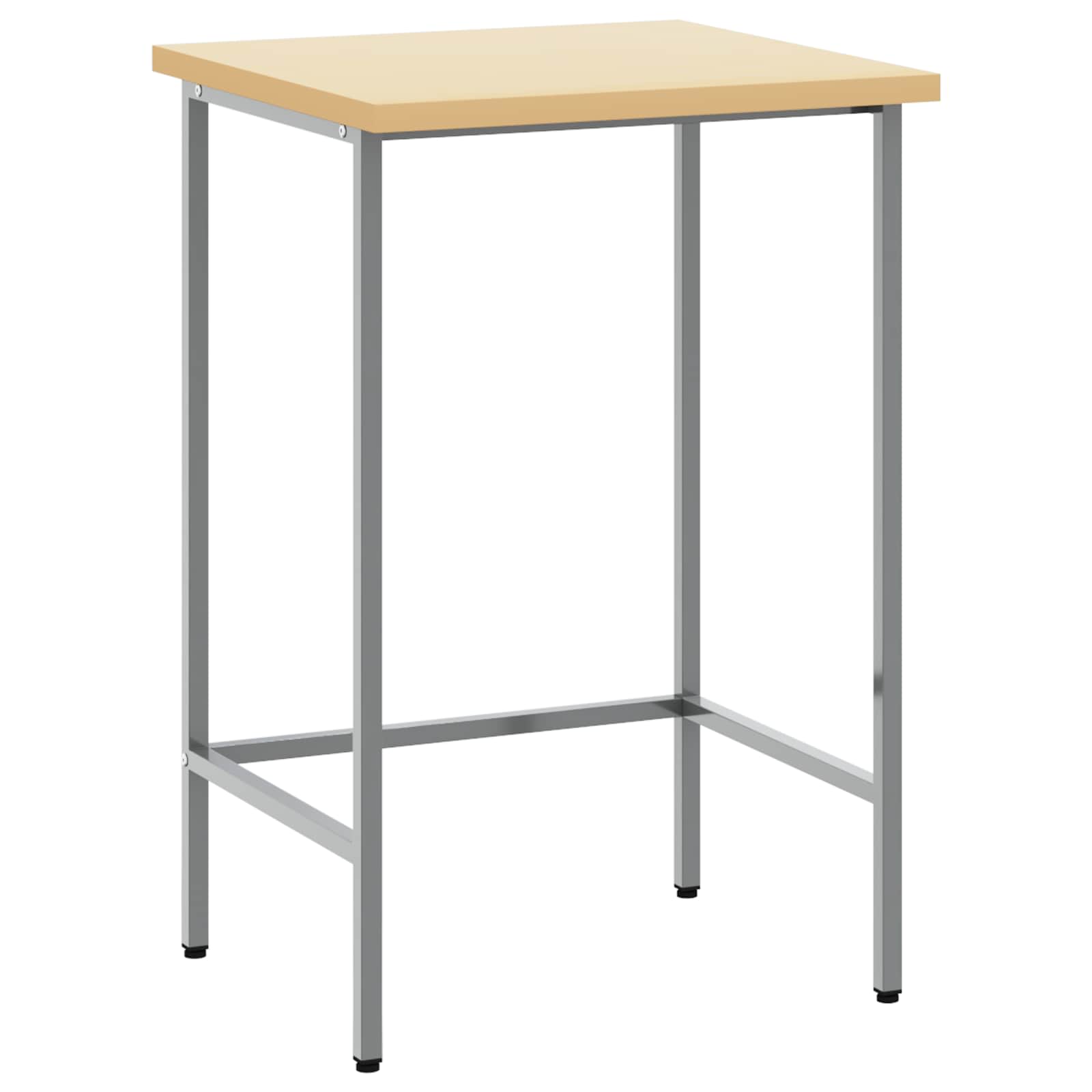 Kulmapöytä Harmaa 55 X 55 X 85 Cm Teräs Ja Muovattu Puu
