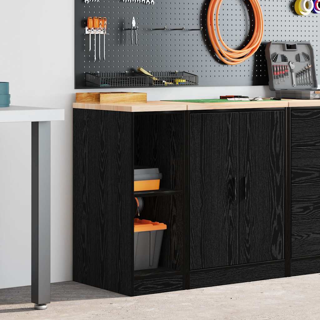 Autotallin Säilytyskaappi Musta 30X51X85 Cm Täysi Mänty