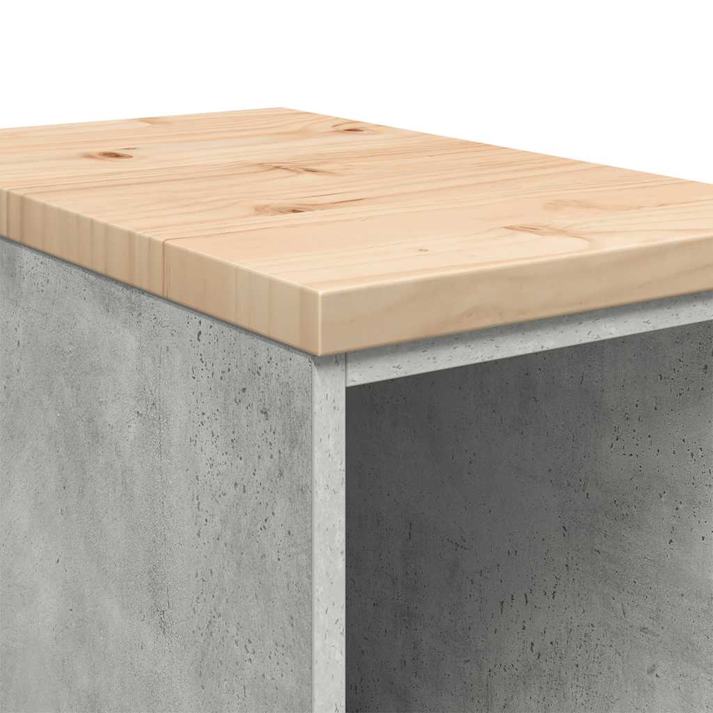 Autotallin Säilytyskaappi Betoni Harmaa 30X51X85 Cm Täysi Mänty