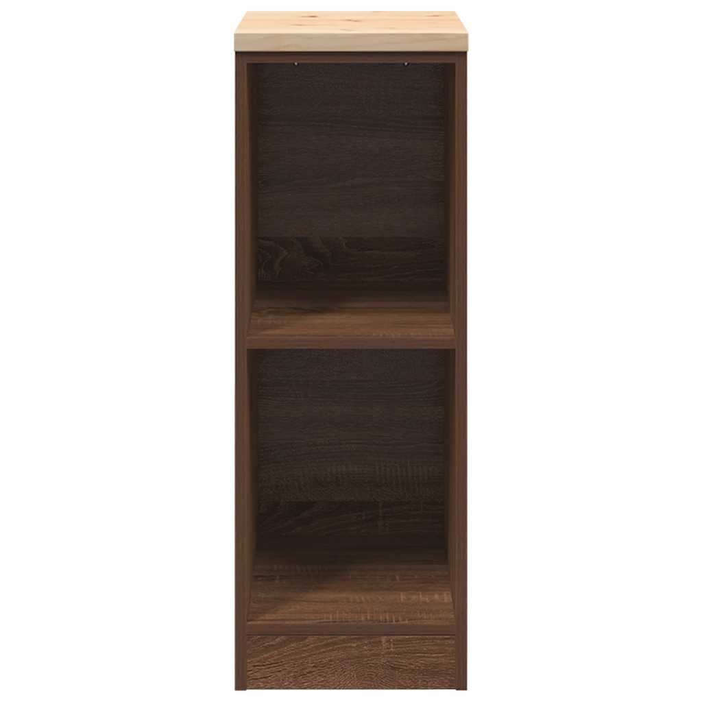 Autotallin Säilytyskaappi Ruskea Tammi 30X51X85 Cm Täysi Mänty