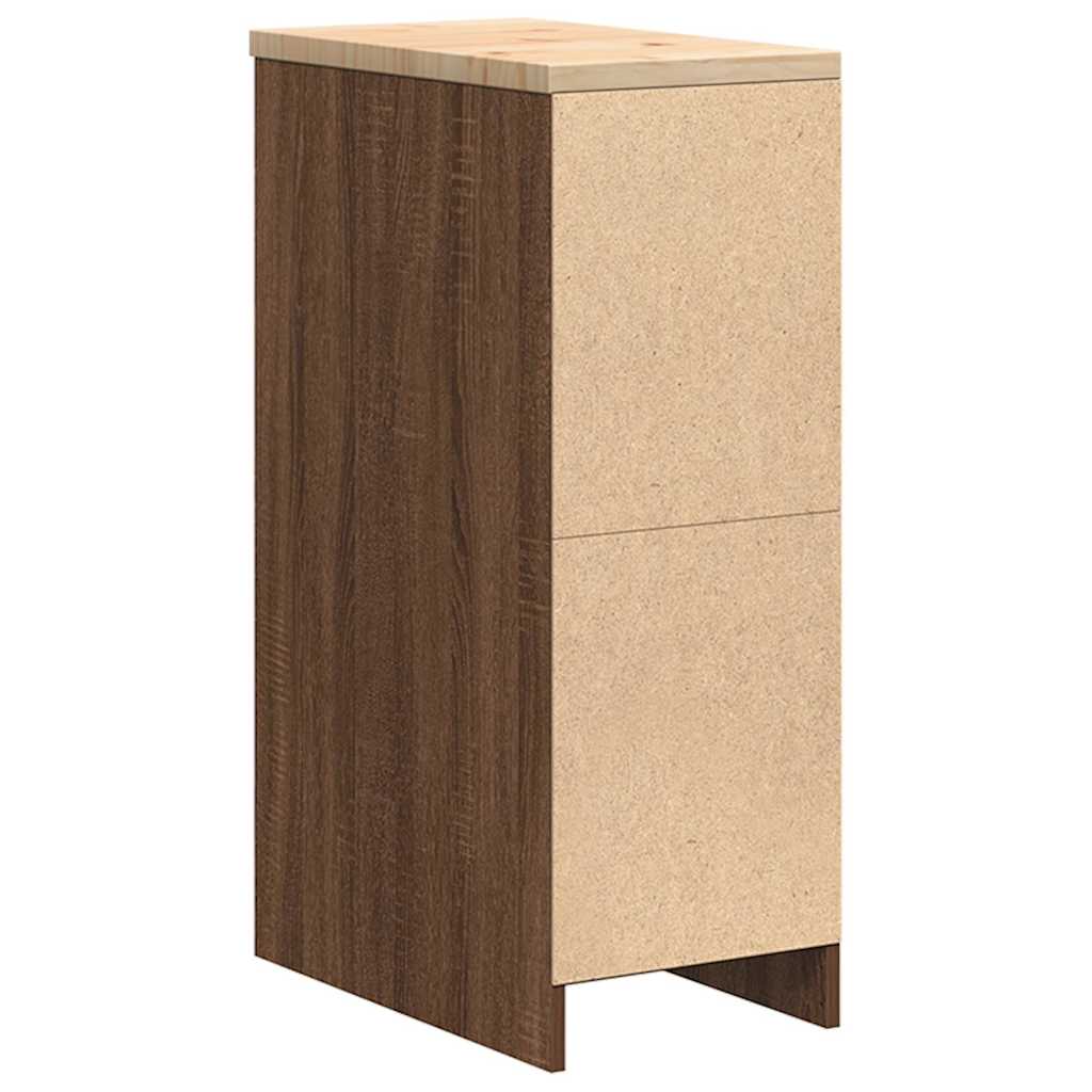Autotallin Säilytyskaappi Ruskea Tammi 30X51X85 Cm Täysi Mänty