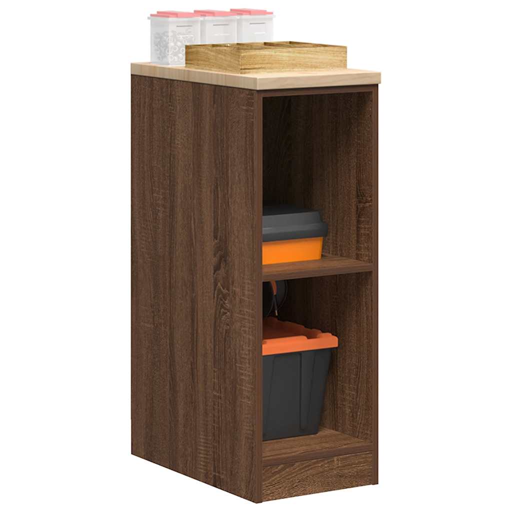 Autotallin Säilytyskaappi Ruskea Tammi 30X51X85 Cm Täysi Mänty