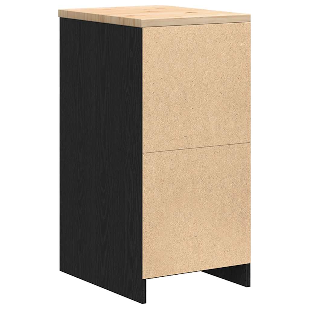 Autotallin Säilytyskaappi Musta 40X51X85 Cm Täysi Mänty