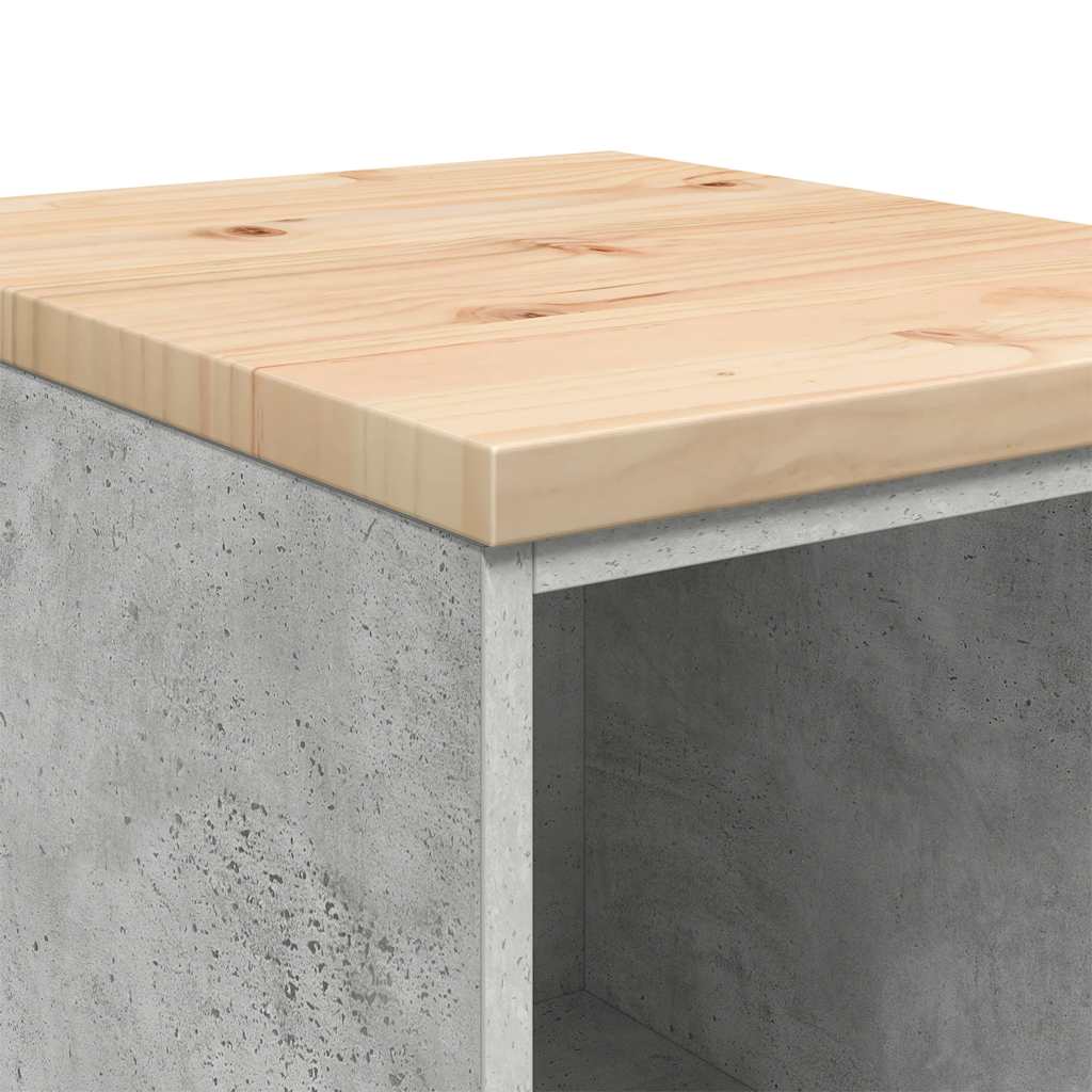 Autotallin Säilytyskaappi Betoni Harmaa 40X51X85 Cm Täysi Mänty