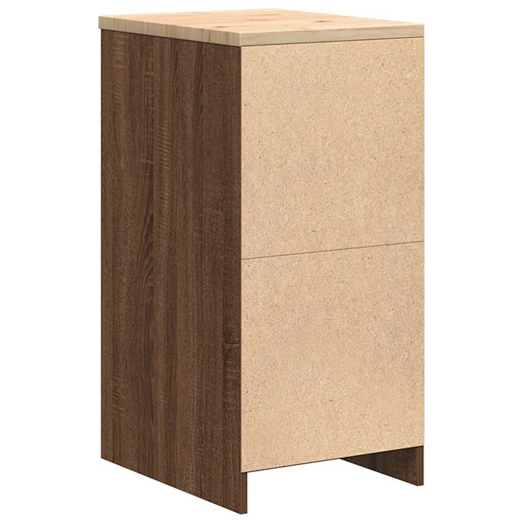 Autotallin Säilytyskaappi Ruskea Tammi 40X51X85 Cm Täysi Mänty