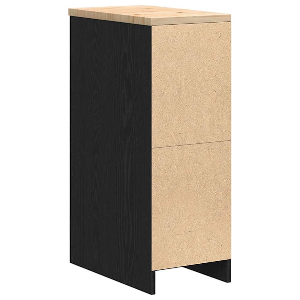 Autotallin Säilytyskaappi Musta 30X51X85 Cm Täysi Mänty