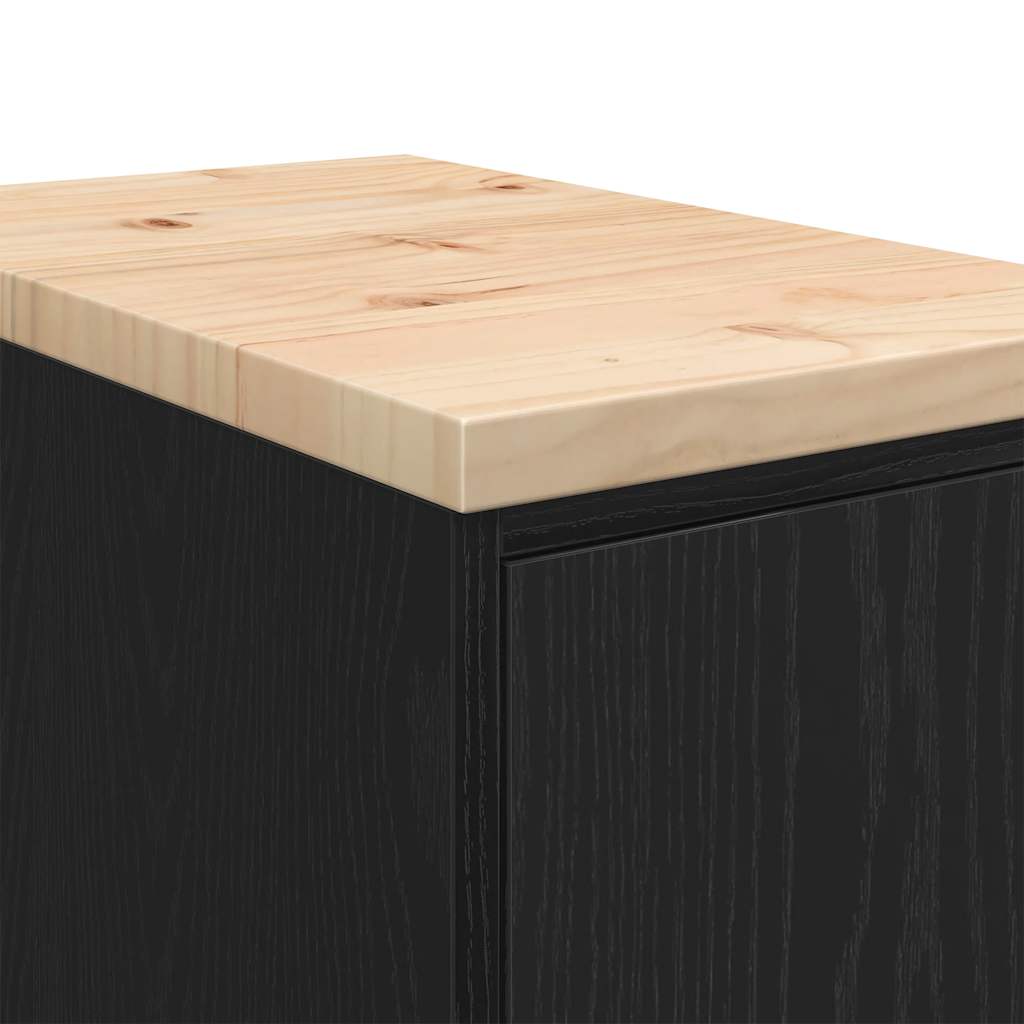 Autotallin Säilytyskaappi Musta 30X51X85 Cm Täysi Mänty