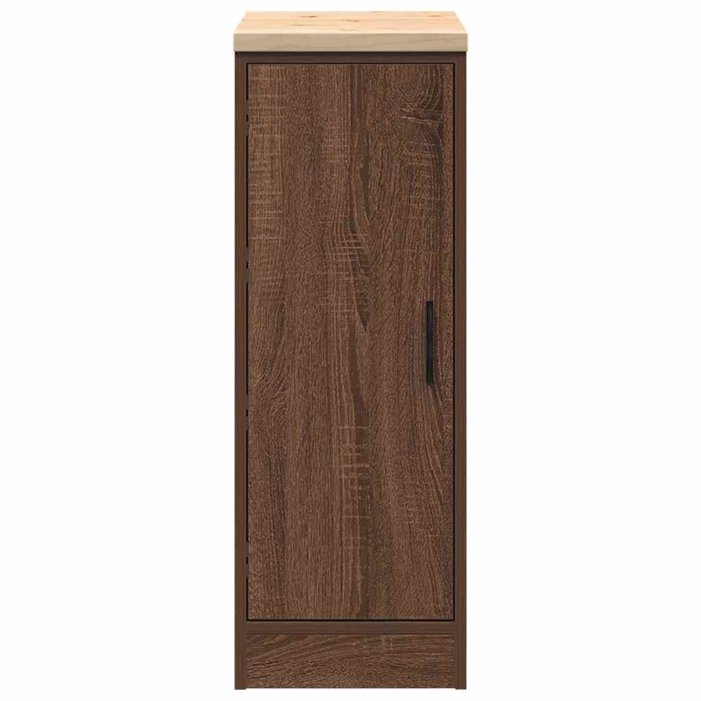 Autotallin Säilytyskaappi Ruskea Tammi 30X51X85 Cm Täysi Mänty