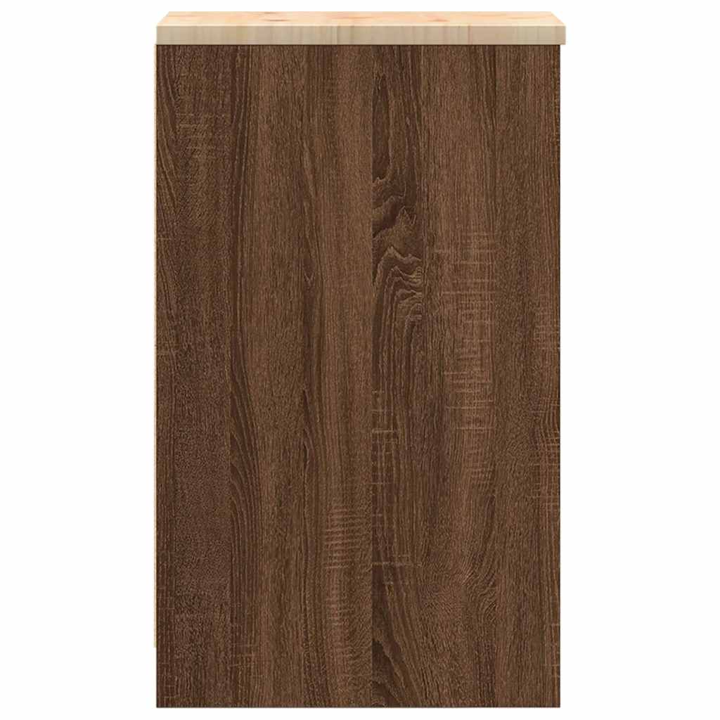 Autotallin Säilytyskaappi Ruskea Tammi 30X51X85 Cm Täysi Mänty