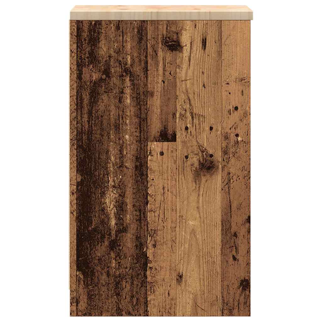 Autotallin Säilytyskaappi Vanha Puu 30X51X85 Cm Täysi Mänty
