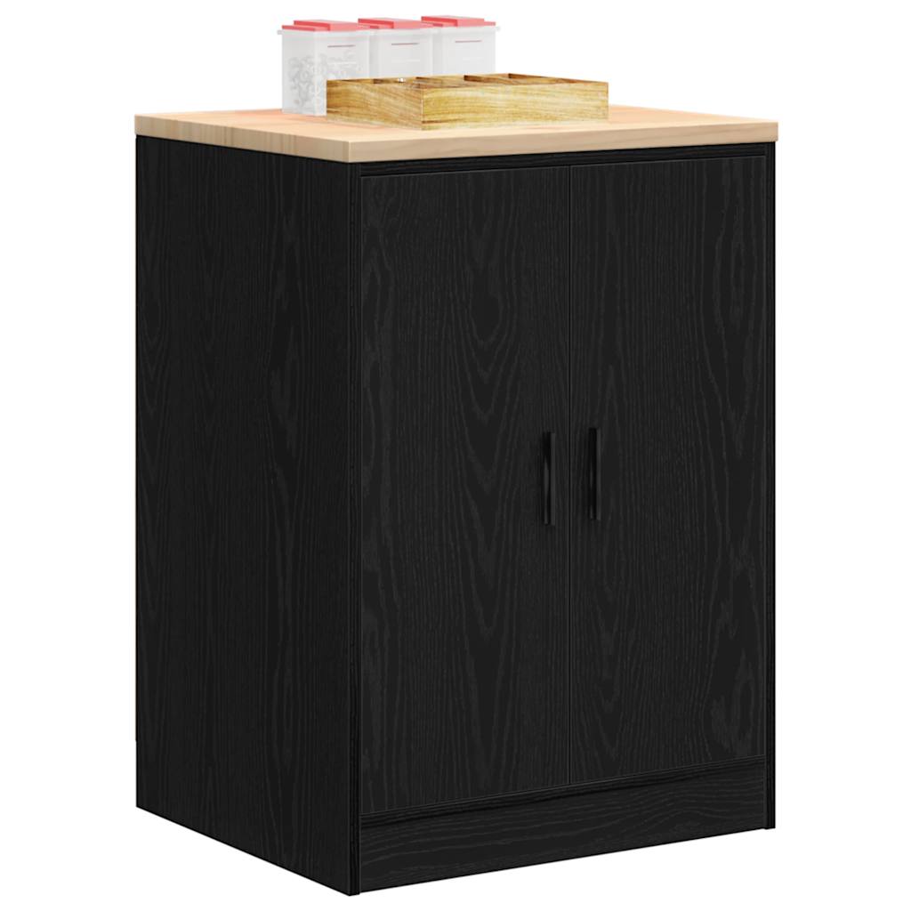 Autotallin Säilytyskaappi Musta 60X51X85 Cm Täysi Mänty
