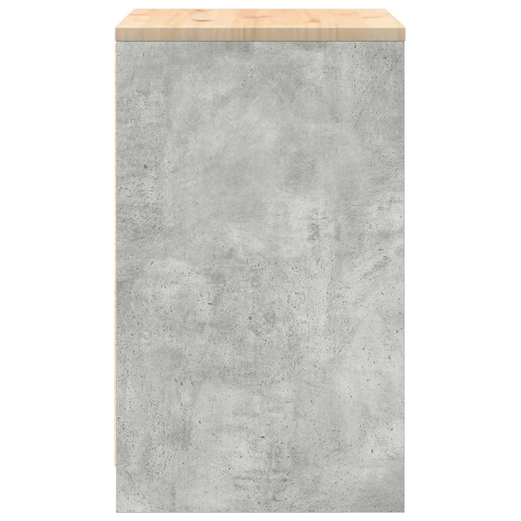 Autotallin Säilytyskaappi Betoni Harmaa 60X51X85 Cm Täysi Mänty