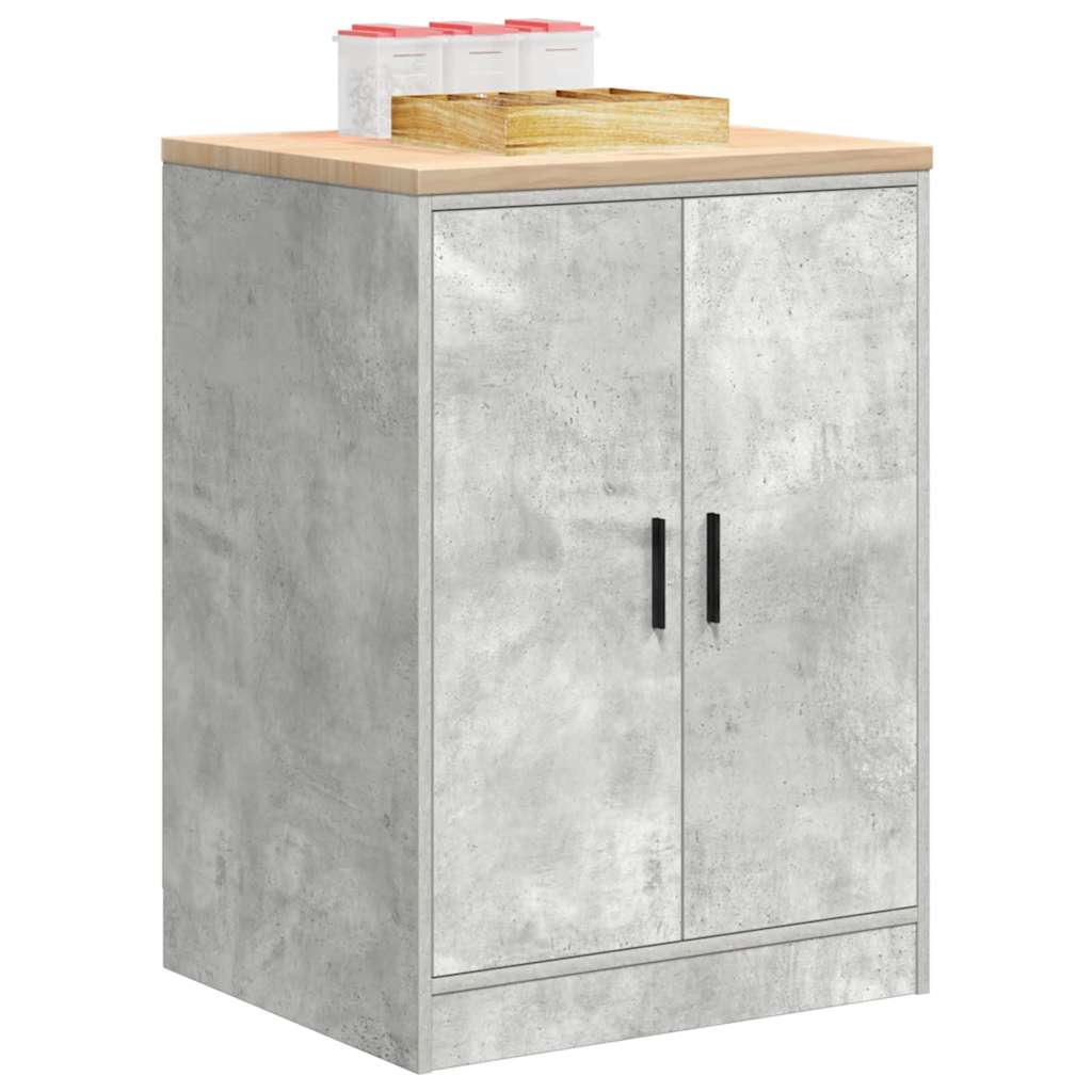 Autotallin Säilytyskaappi Betoni Harmaa 60X51X85 Cm Täysi Mänty