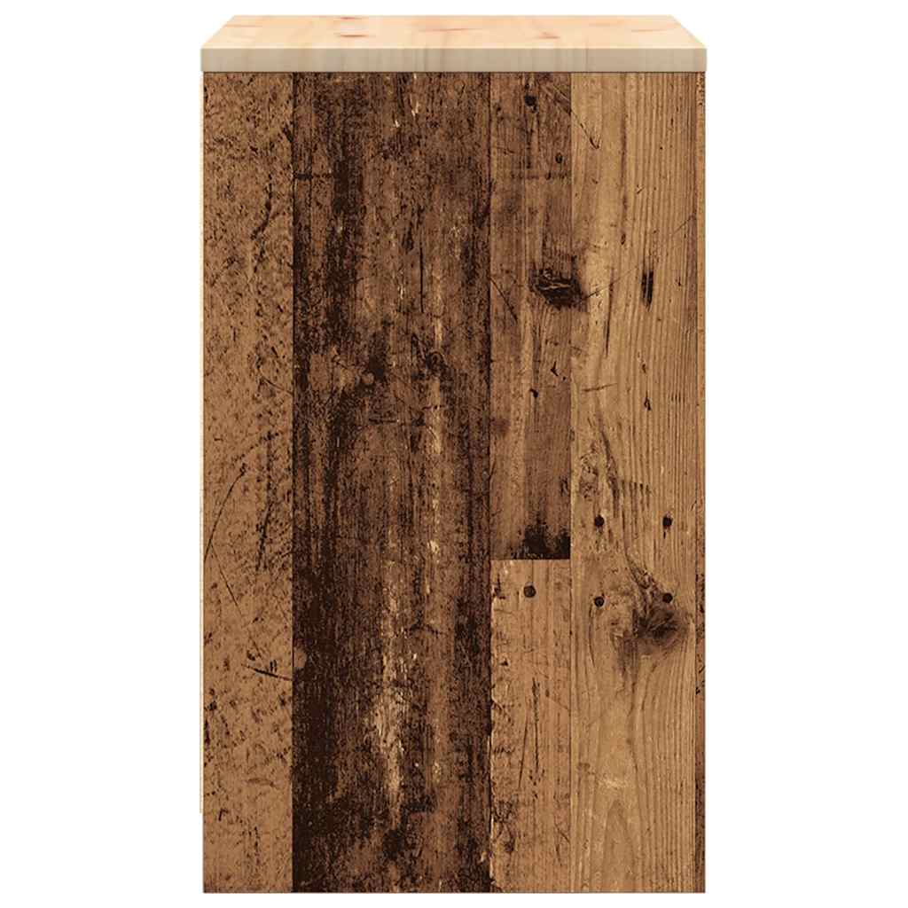 Autotallin Säilytyskaappi Vanha Puu 60X51X85 Cm Täysi Mänty