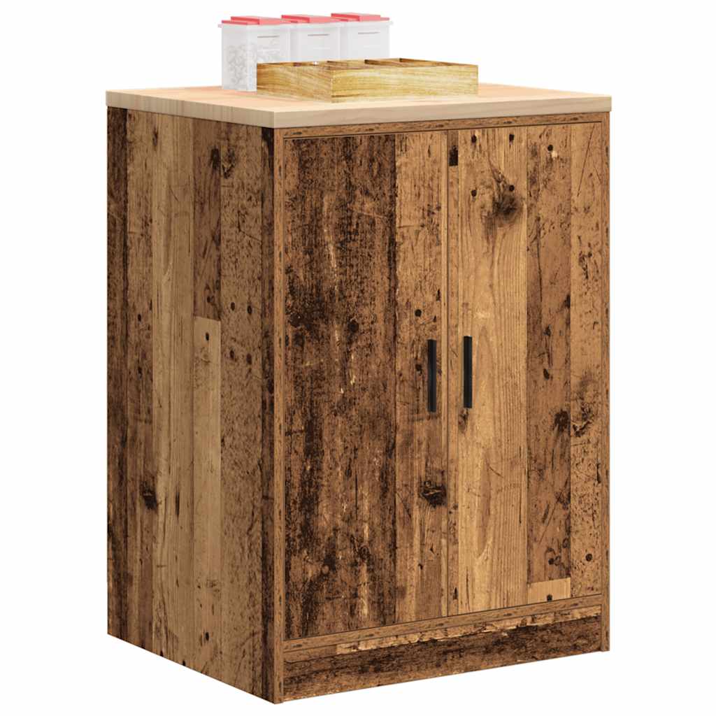 Autotallin Säilytyskaappi Vanha Puu 60X51X85 Cm Täysi Mänty