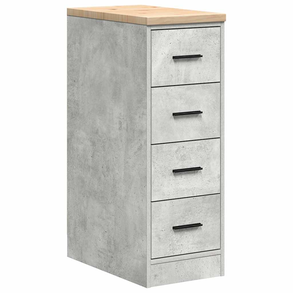 Autotallin Säilytyskaappi Betoni Harmaa 30X51X85 Cm Täysi Mänty