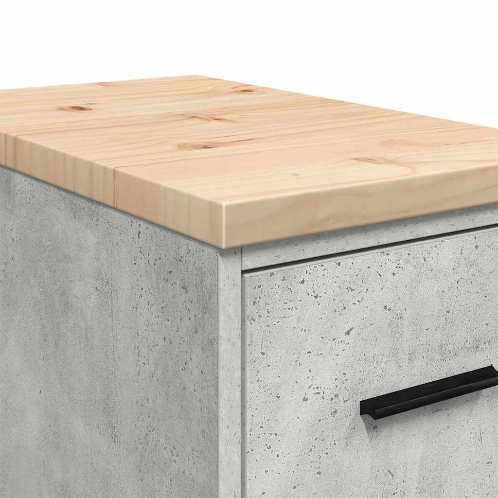 Autotallin Säilytyskaappi Betoni Harmaa 30X51X85 Cm Täysi Mänty