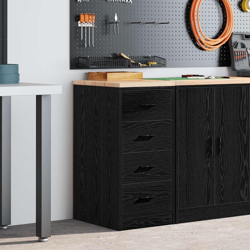 Autotallin Säilytyskaappi Musta 40X51X85 Cm Täysi Mänty