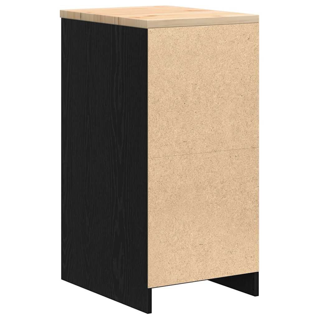 Autotallin Säilytyskaappi Musta 40X51X85 Cm Täysi Mänty