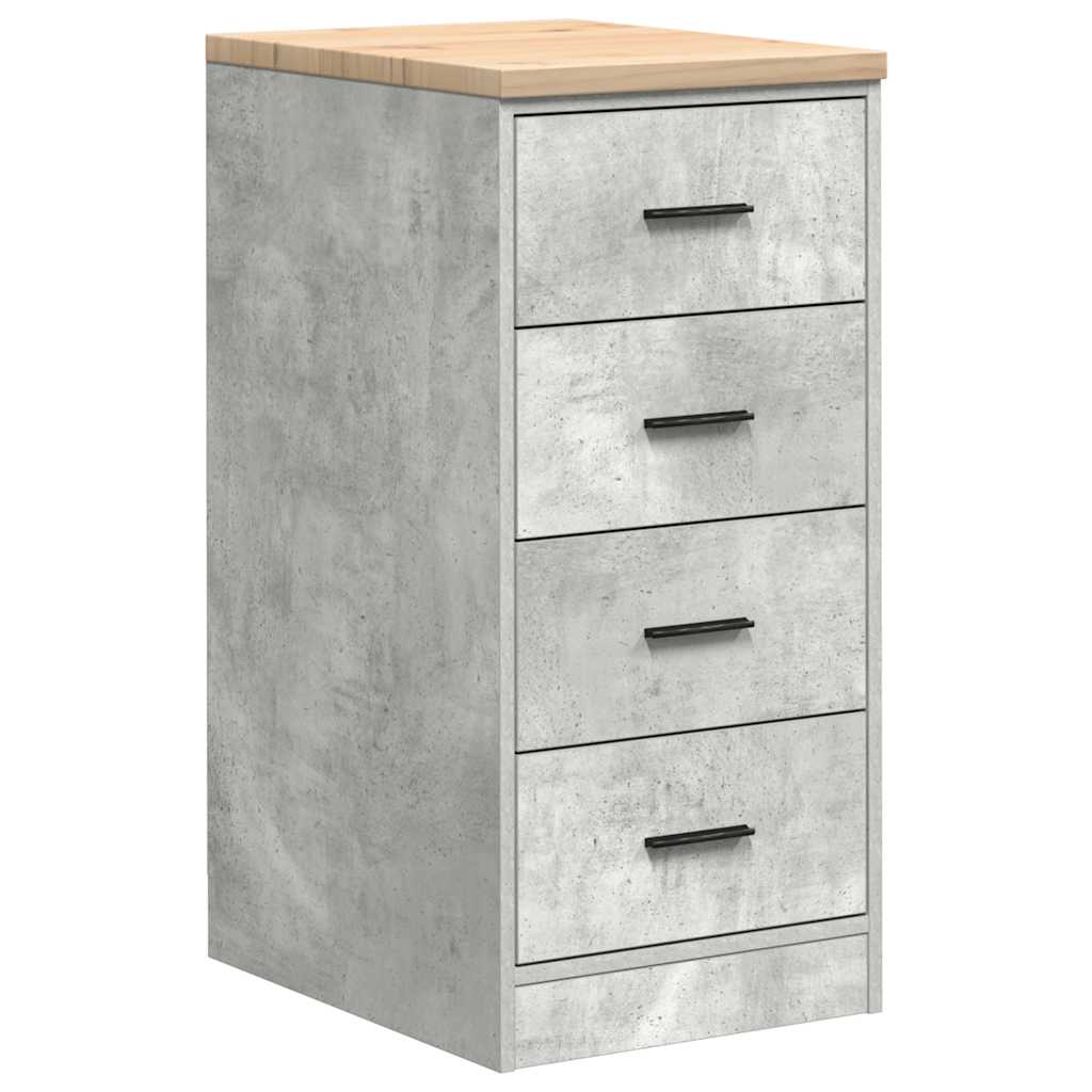 Autotallin Säilytyskaappi Betoni Harmaa 40X51X85 Cm Täysi Mänty