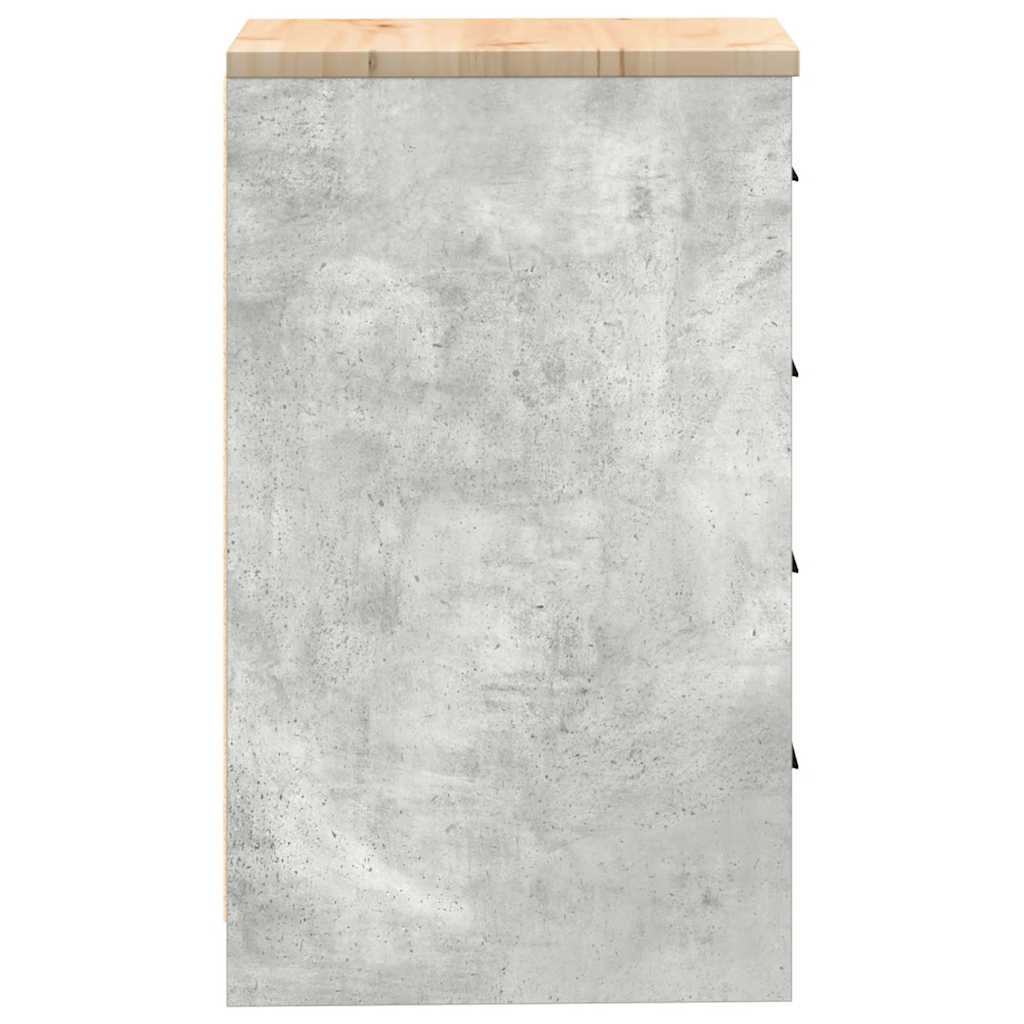 Autotallin Säilytyskaappi Betoni Harmaa 40X51X85 Cm Täysi Mänty