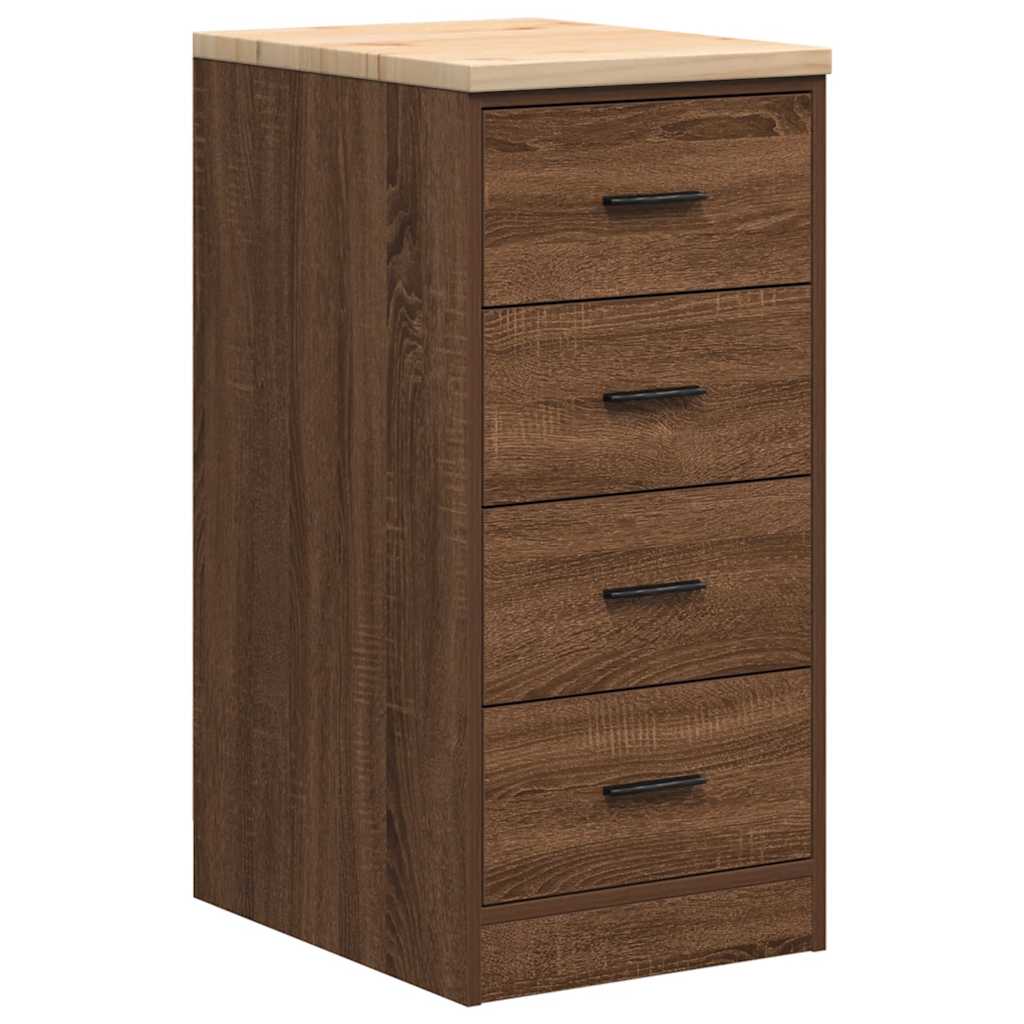 Autotallin Säilytyskaappi Ruskea Tammi 40X51X85 Cm Täysi Mänty