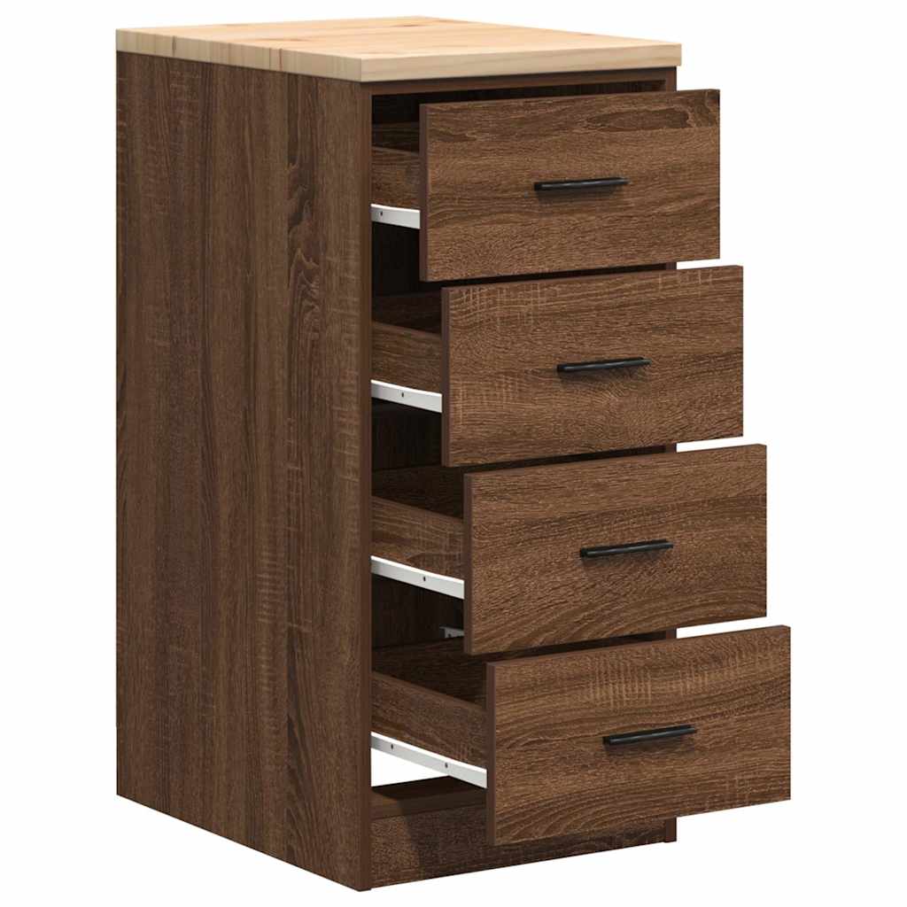 Autotallin Säilytyskaappi Ruskea Tammi 40X51X85 Cm Täysi Mänty
