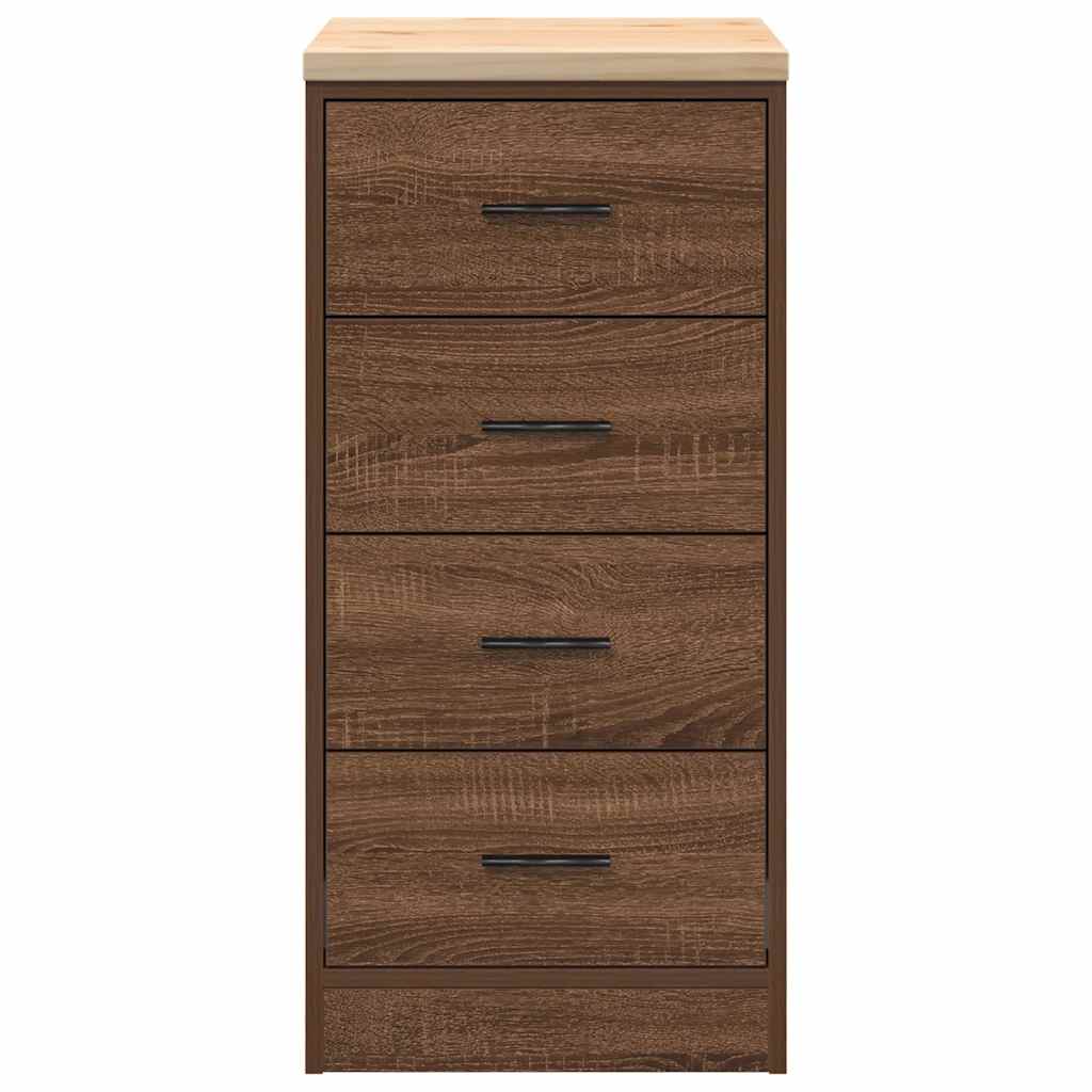 Autotallin Säilytyskaappi Ruskea Tammi 40X51X85 Cm Täysi Mänty