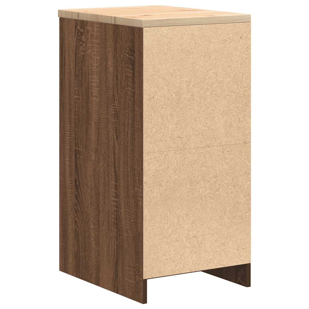 Autotallin Säilytyskaappi Ruskea Tammi 40X51X85 Cm Täysi Mänty