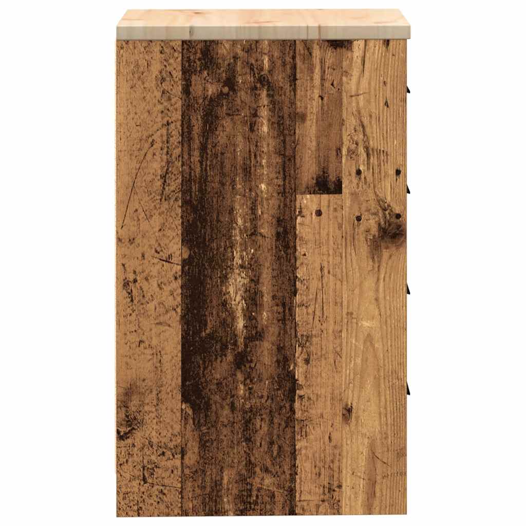 Autotallin Säilytyskaappi Vanha Puu 40X51X85 Cm Täysi Mänty