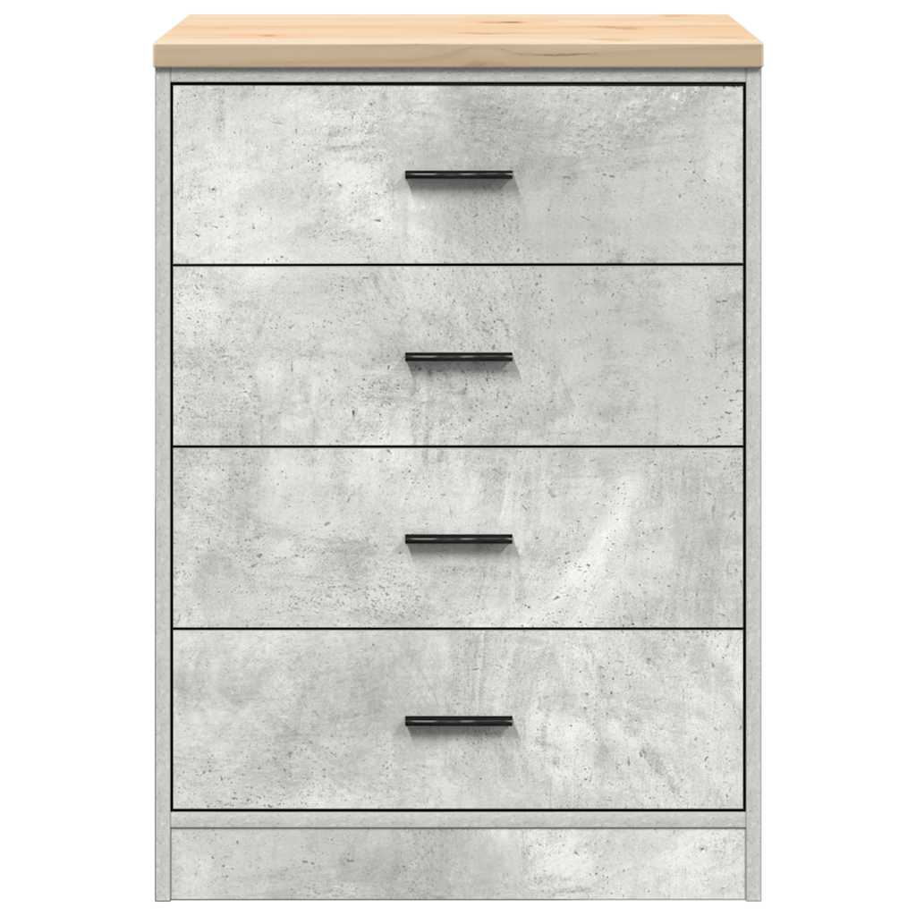 Autotallin Säilytyskaappi Betoni Harmaa 60X51X85 Cm Täysi Mänty