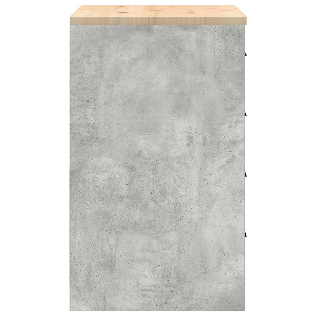 Autotallin Säilytyskaappi Betoni Harmaa 60X51X85 Cm Täysi Mänty