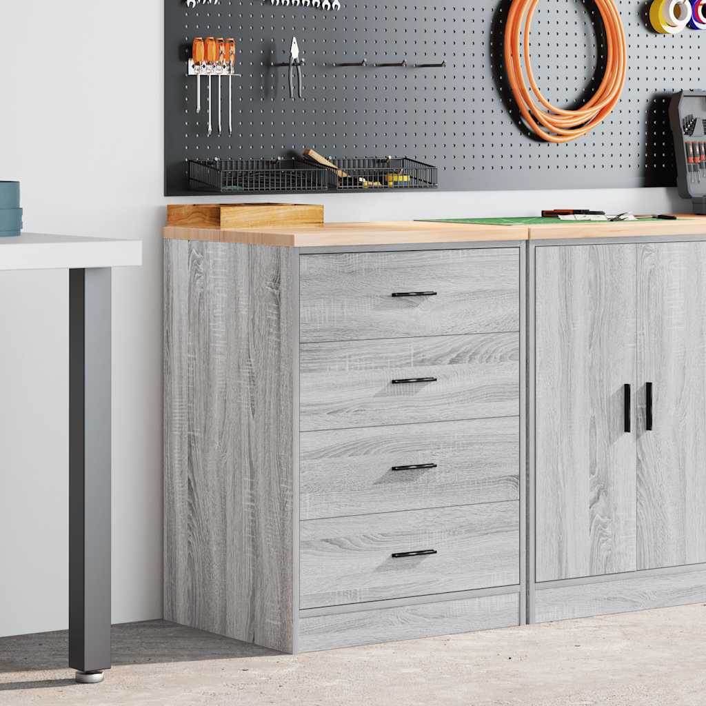 Autotallin Säilytyskaappi Harmaa Sonoma 60X51X85 Cm Täysi Mänty
