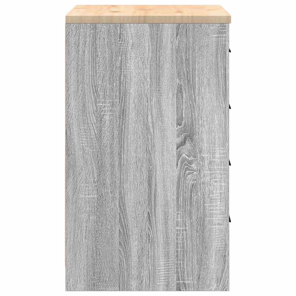 Autotallin Säilytyskaappi Harmaa Sonoma 60X51X85 Cm Täysi Mänty