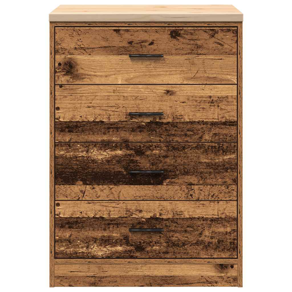 Autotallin Säilytyskaappi Vanha Puu 60X51X85 Cm Täysi Mänty
