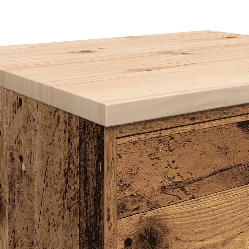 Autotallin Säilytyskaappi Vanha Puu 60X51X85 Cm Täysi Mänty