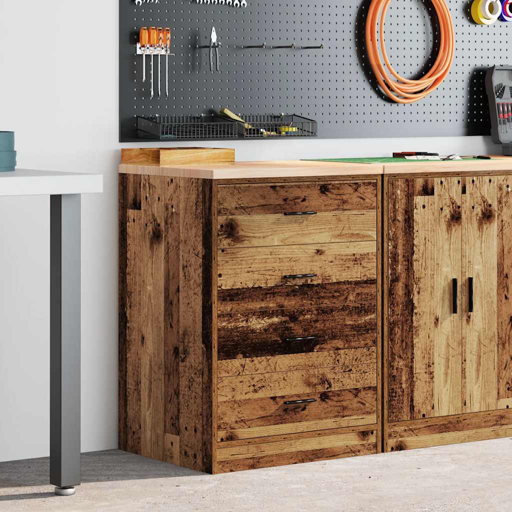 Autotallin Säilytyskaappi Vanha Puu 60X51X85 Cm Täysi Mänty