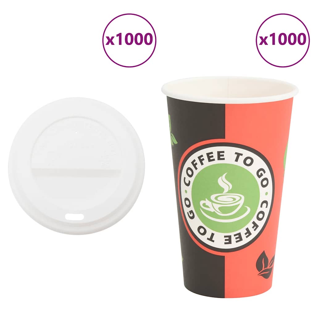 Paperiset Kahvikupit Kansilla 1000 Kpl 16Oz 400Ml