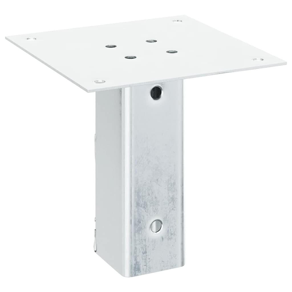 Pylväiden Jalustat Neliö 12 Kpl Hopea 51X51 Mm Galvanoitu Teräs