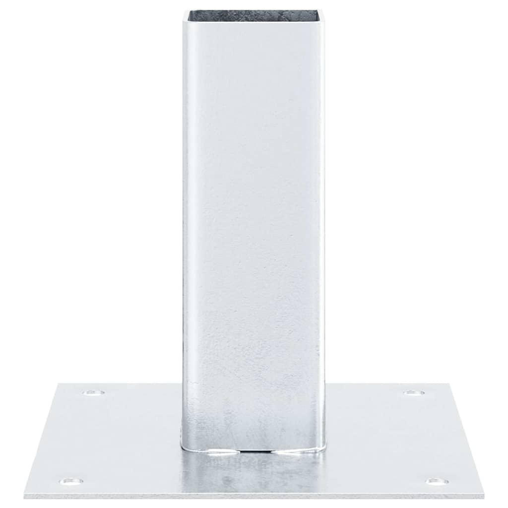 Pylväiden Jalustat Neliö 12 Kpl Hopea 51X51 Mm Galvanoitu Teräs