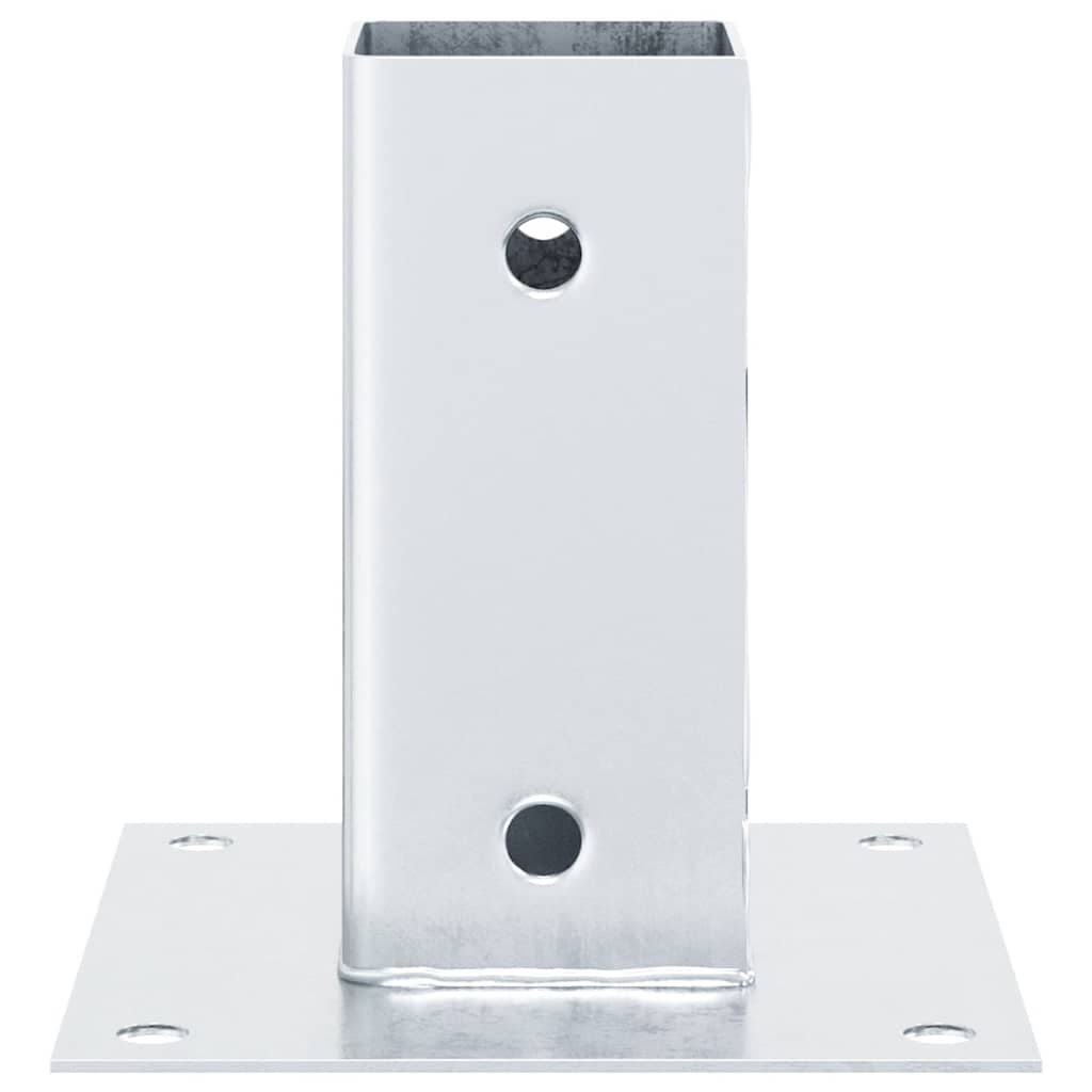 Pylväiden Jalustat Neliö 4 Kpl Hopea 61X61 Mm Galvanoitu Teräs
