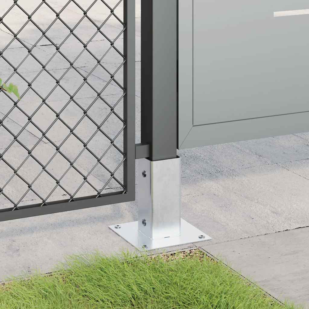 Pylväiden Jalustat Neliö 12 Kpl Hopea 61X61 Mm Galvanoitu Teräs