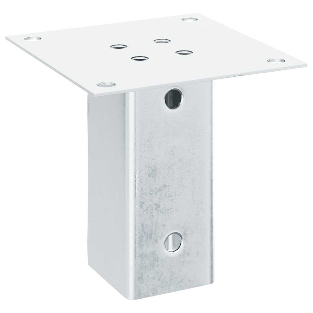 Pylväiden Jalustat Neliö 12 Kpl Hopea 61X61 Mm Galvanoitu Teräs