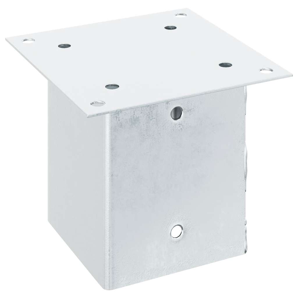 Pylväiden Jalustat Neliö 12Kpl Hopea 101X101Mm Galvanoitu Teräs