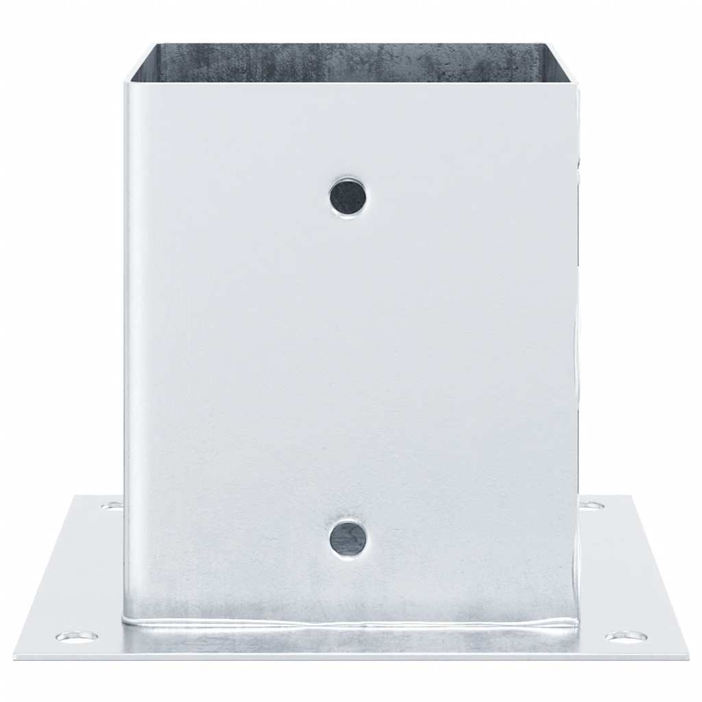 Pylväiden Jalustat Neliö 12Kpl Hopea 101X101Mm Galvanoitu Teräs