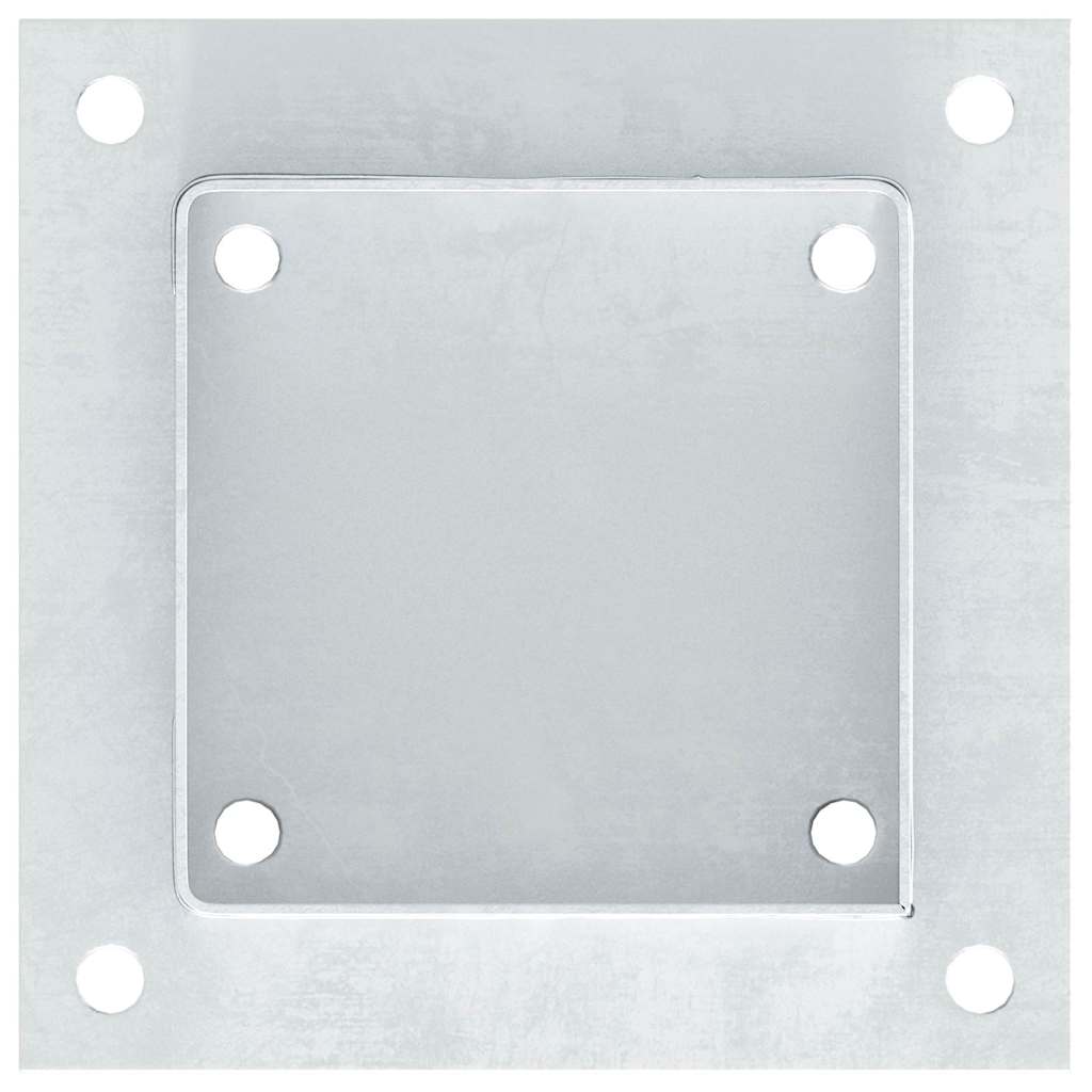 Pylväiden Jalustat Neliö 12Kpl Hopea 101X101Mm Galvanoitu Teräs