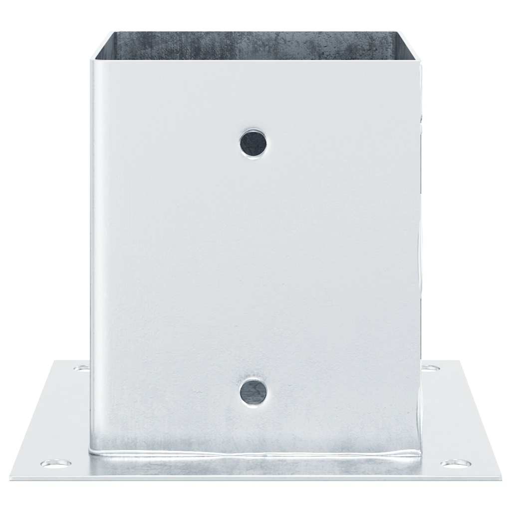 Pylväiden Jalustat Neliö 4 Kpl Hopea 121X121Mm Galvanoitu Teräs