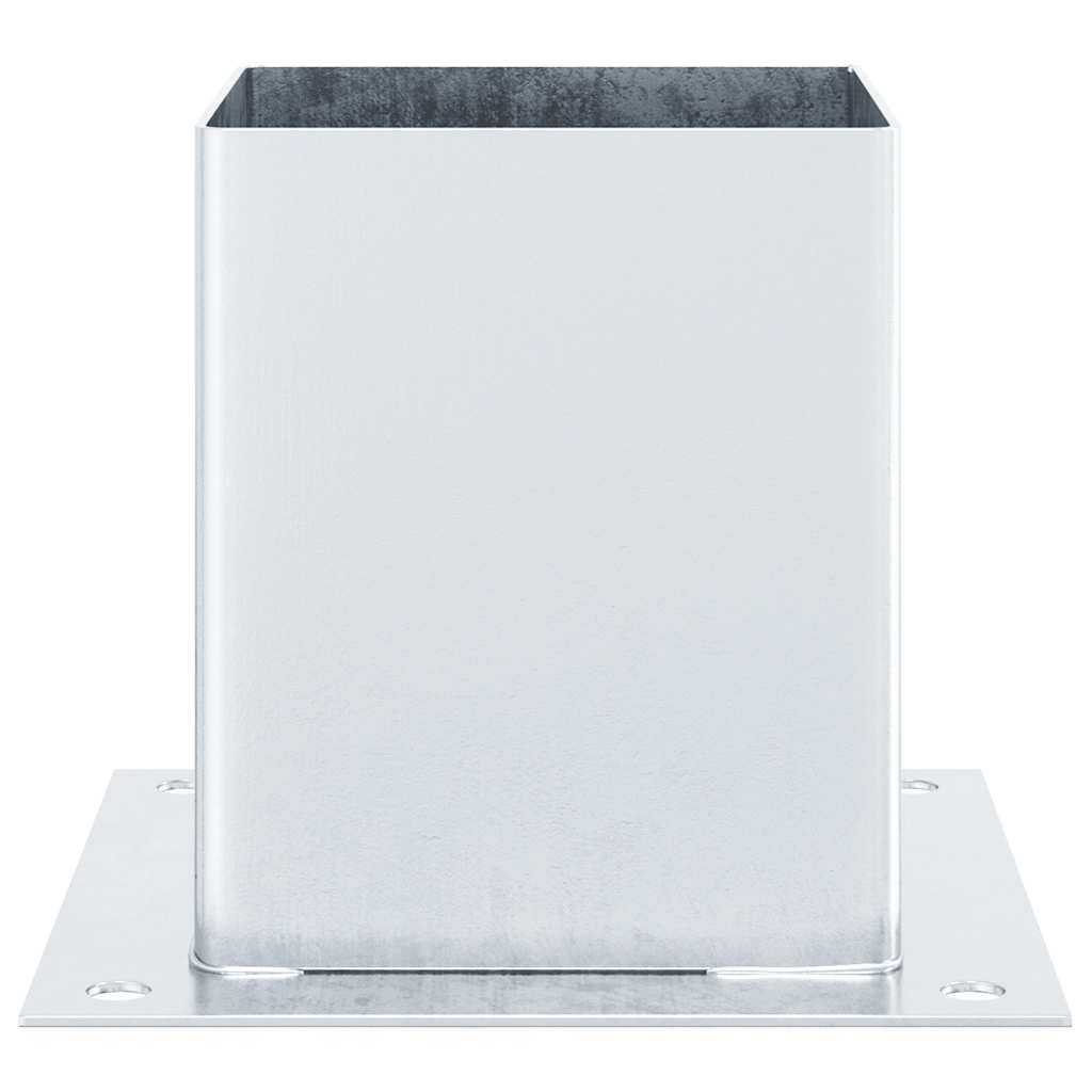 Pylväiden Jalustat Neliö 4 Kpl Hopea 121X121Mm Galvanoitu Teräs